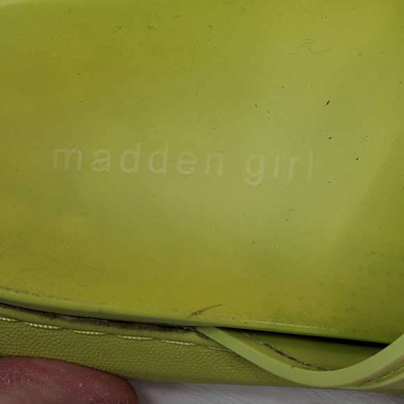 Madden‎ Girl Kingsley Lime Green Double Strap Slide Sandals Size 10M Platform - Picture 8 of 16